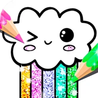Kawaii Coloring Book Glitter