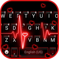 Neon Red Heartbeat Tema