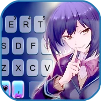 Purple Anime Girl Klavye Arkap