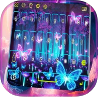 LED Keyboard: Neon Butterfly