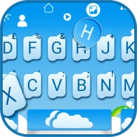 Blue Cloud Message Klavye Tema
