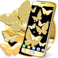 Gold butterfly live wallpaper