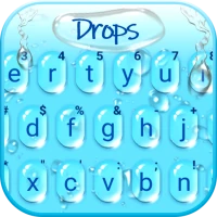 Blue 3d Waterdrops Klavye Tema
