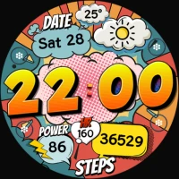 Comic Retro Digital Watch Face