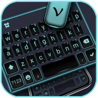 Neon Blue Business Klavye Tema