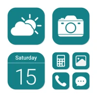 Wow Teal White - Icon Pack