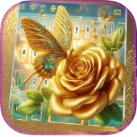 Gold Butterfly Rose Keyboard